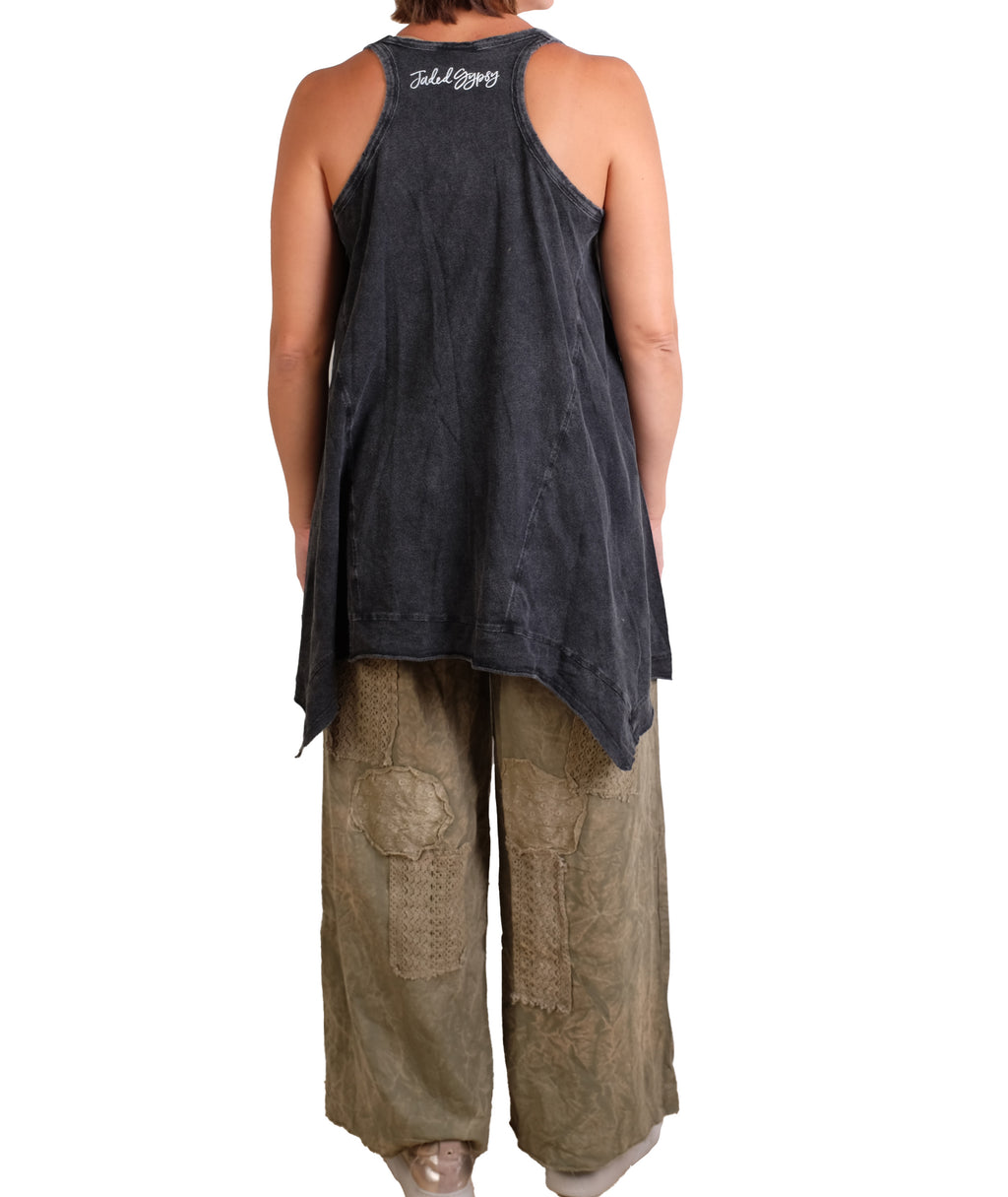 Jaded Gypsy Beyond The Moon Tank In Vintage Black
