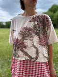 Krista Larson Crop Thistle Tee in Alabaster