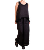 Bodil Pant with Ruffles in Black