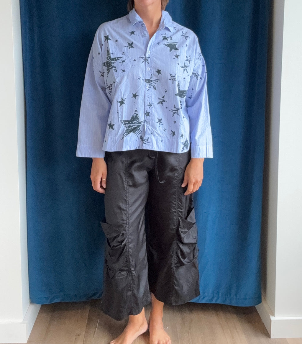 Paper Temples Lo Top in Blue Stripe/Star
