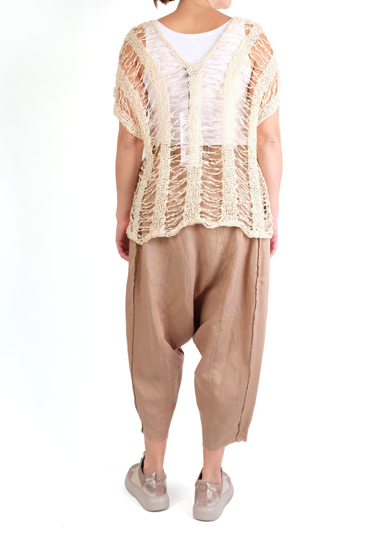 Loyko "Straw" Knitted Sweater in Beige