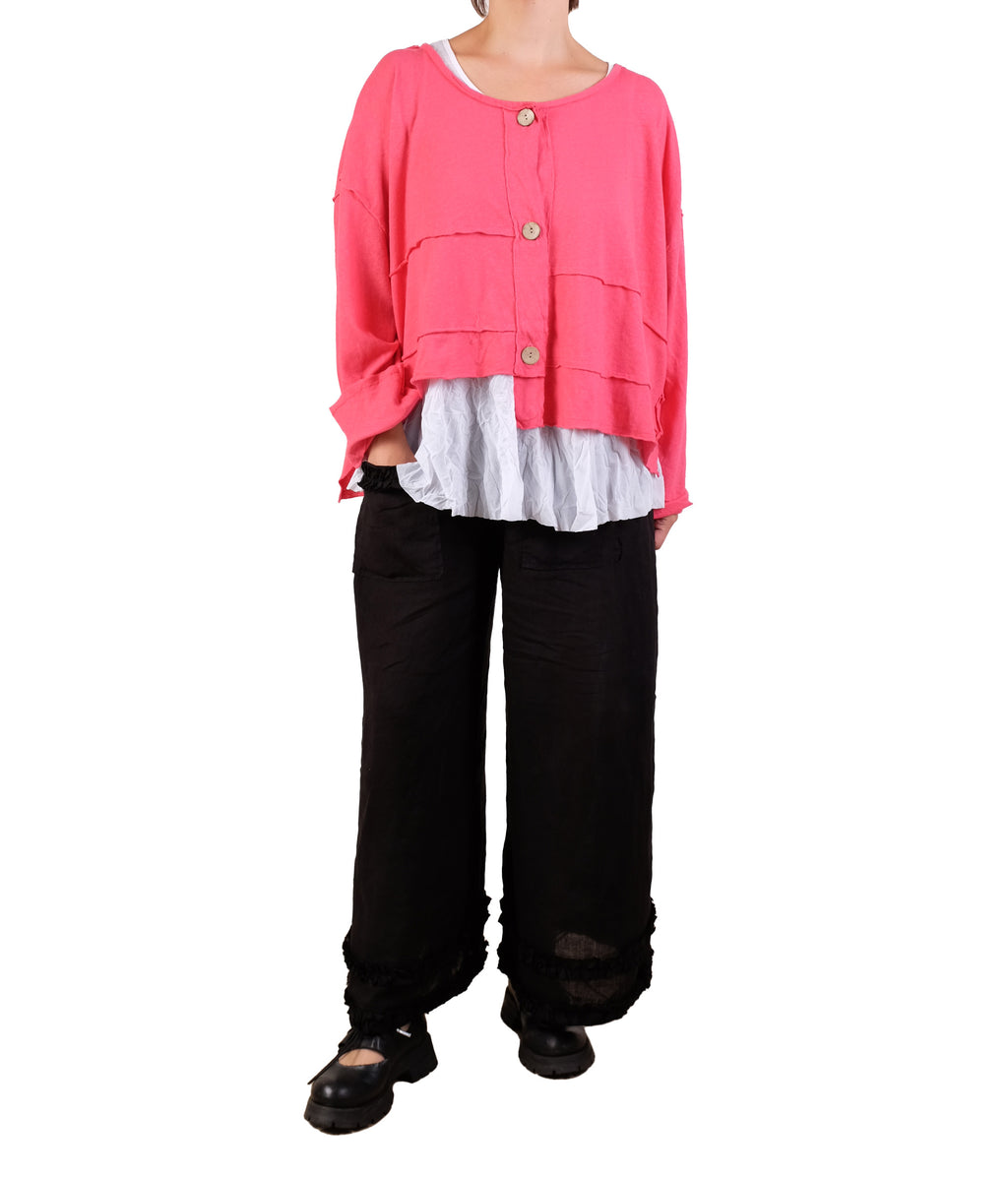 Bodil One Size Knit Crop Jacket in Rose