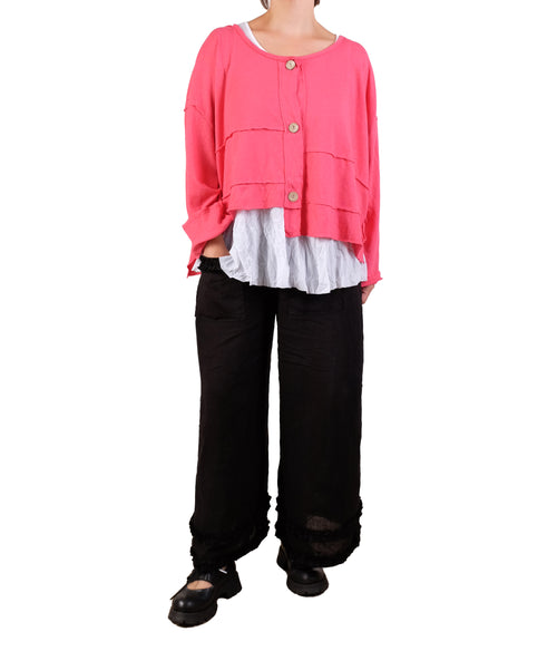 Bodil One Size Knit Crop Jacket in Rose