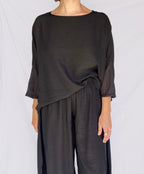 Cutloose Check Sleeve Crop Topper