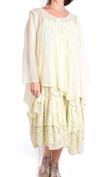  Krista Larson Billowy Shirt in Lemon Cotton Tulle