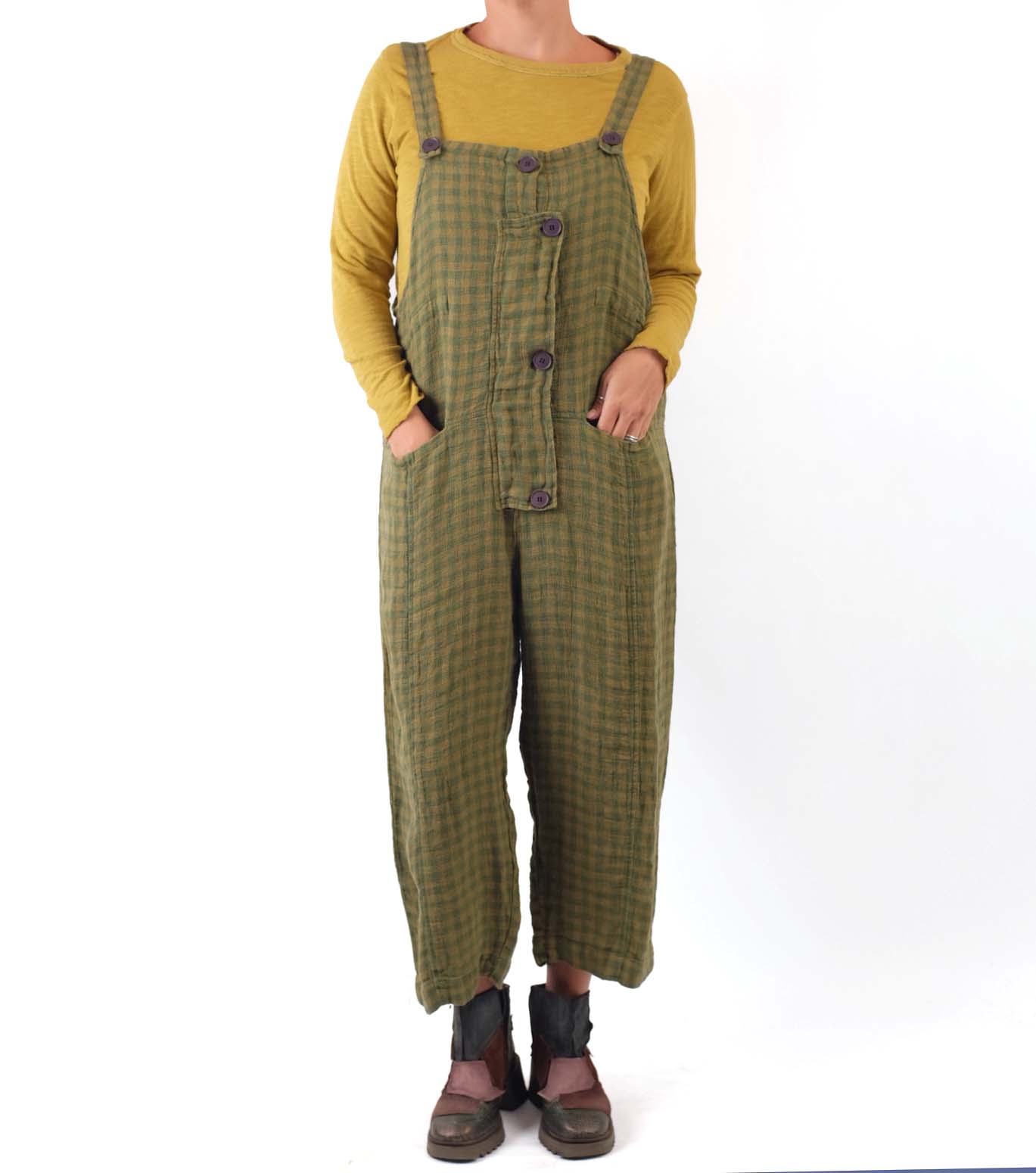 Grizas Linen Check Overalls