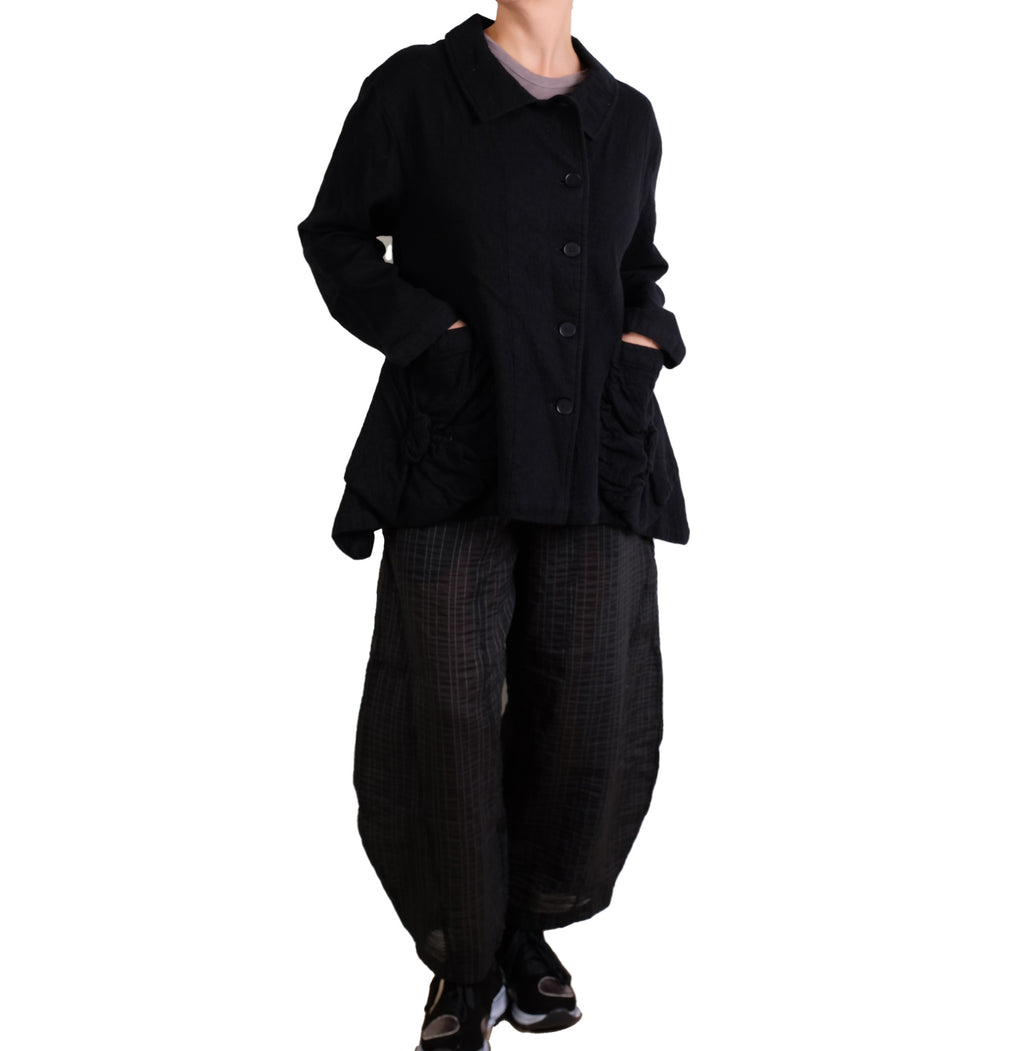 Dress To Kill Black WC Twisted Pocket Coat