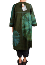 Mieko Mintz Cotton Silk Patch Kantha Wrap Flare Coat