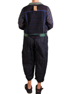 Mieko Mintz Polished Cotton Random Tuck Voile Barrel Pants in Black