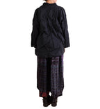 Mieko Mintz Polished Cotton Wavy Tuck Pullover In Black