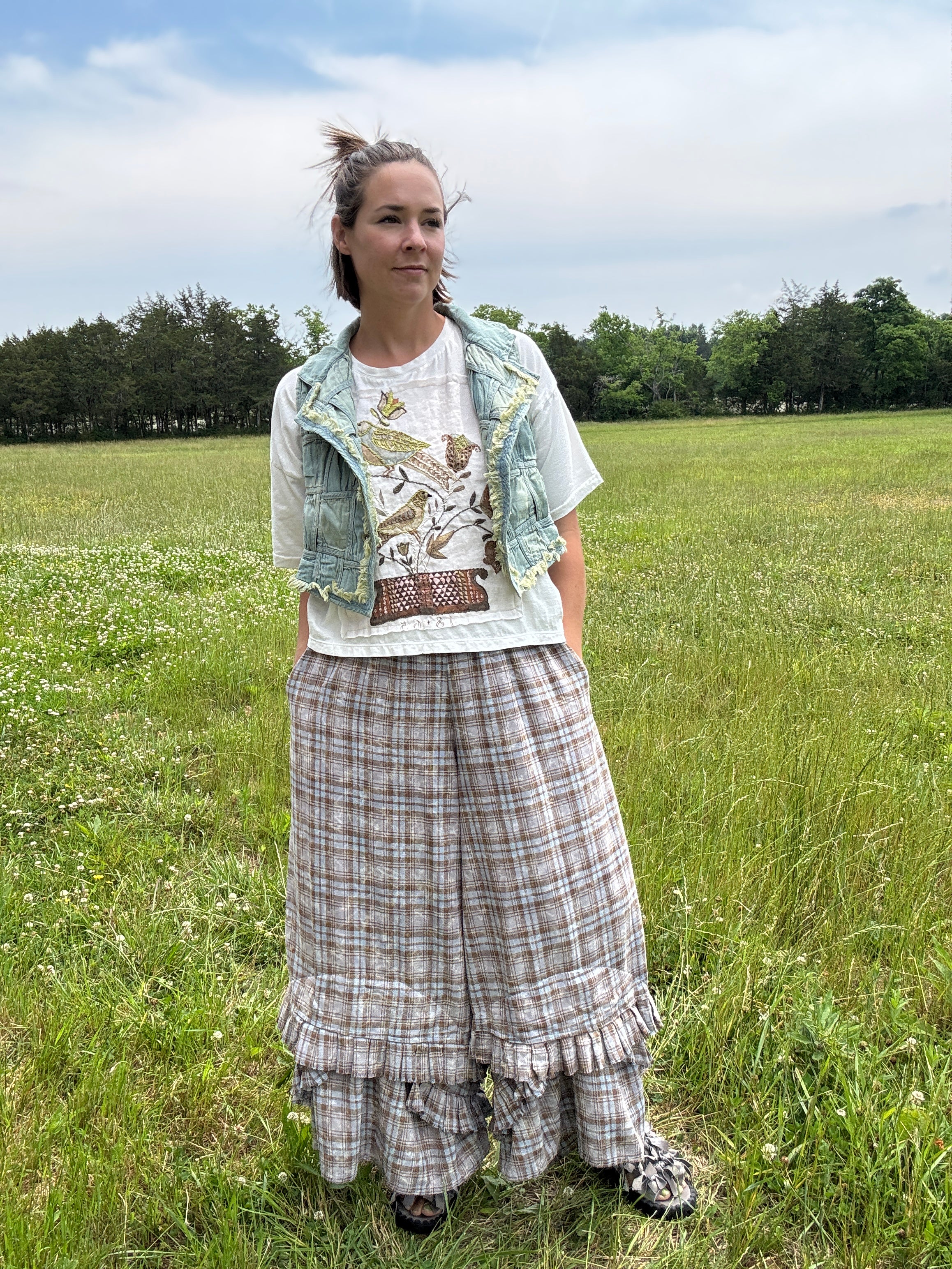 Krista Larson Crop 1865 Tee in Cream
