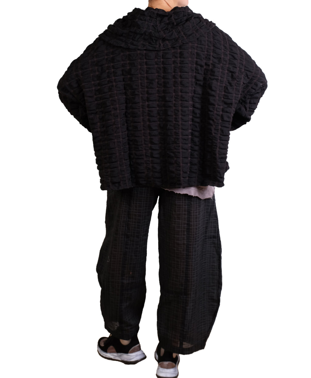 Dress To Kill Black Pucker L/S 2 Pocket Criss Cross Cowl Pullover