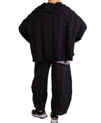 Dress To Kill Black Pucker L/S 2 Pocket Criss Cross Cowl Pullover
