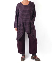  Bodil Plaid Tunic In Plum