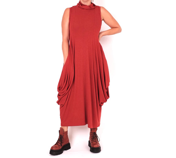 AmmA Red Knit Sleeveless Dress