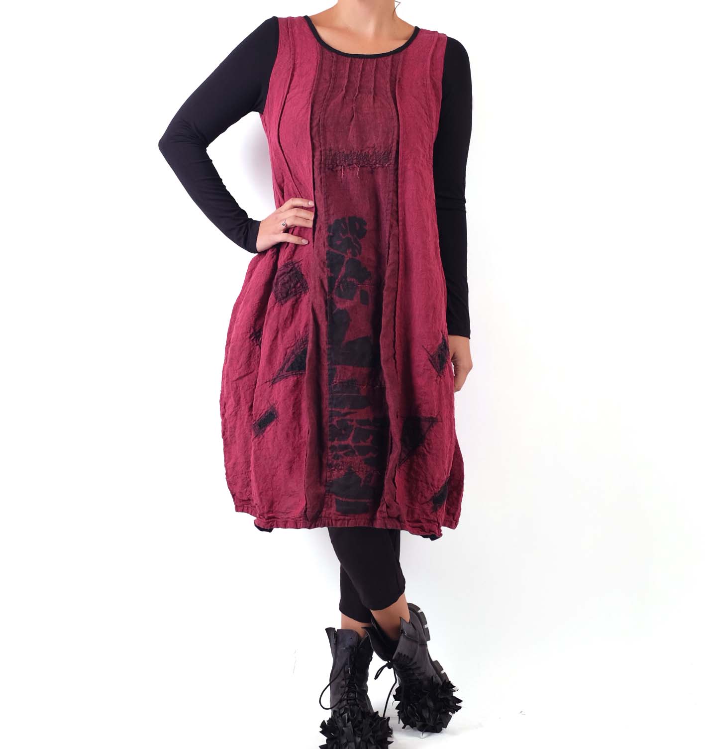 Mara Gibbucci Red Linen Dress