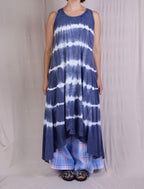 Krista Larson Long Ballet Slip in Lapis Stripe Tie Dye