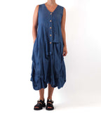 Bodil Long Vest in Stone Wash