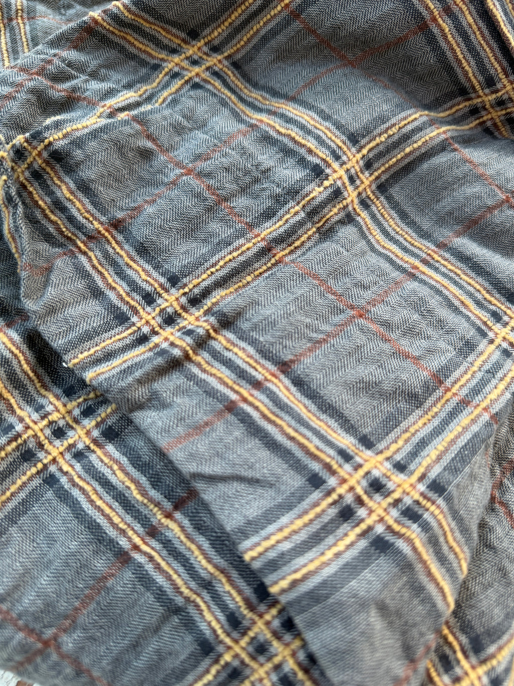 Dress To Kill Denim Mustard Plaid Tuck Up Shirt