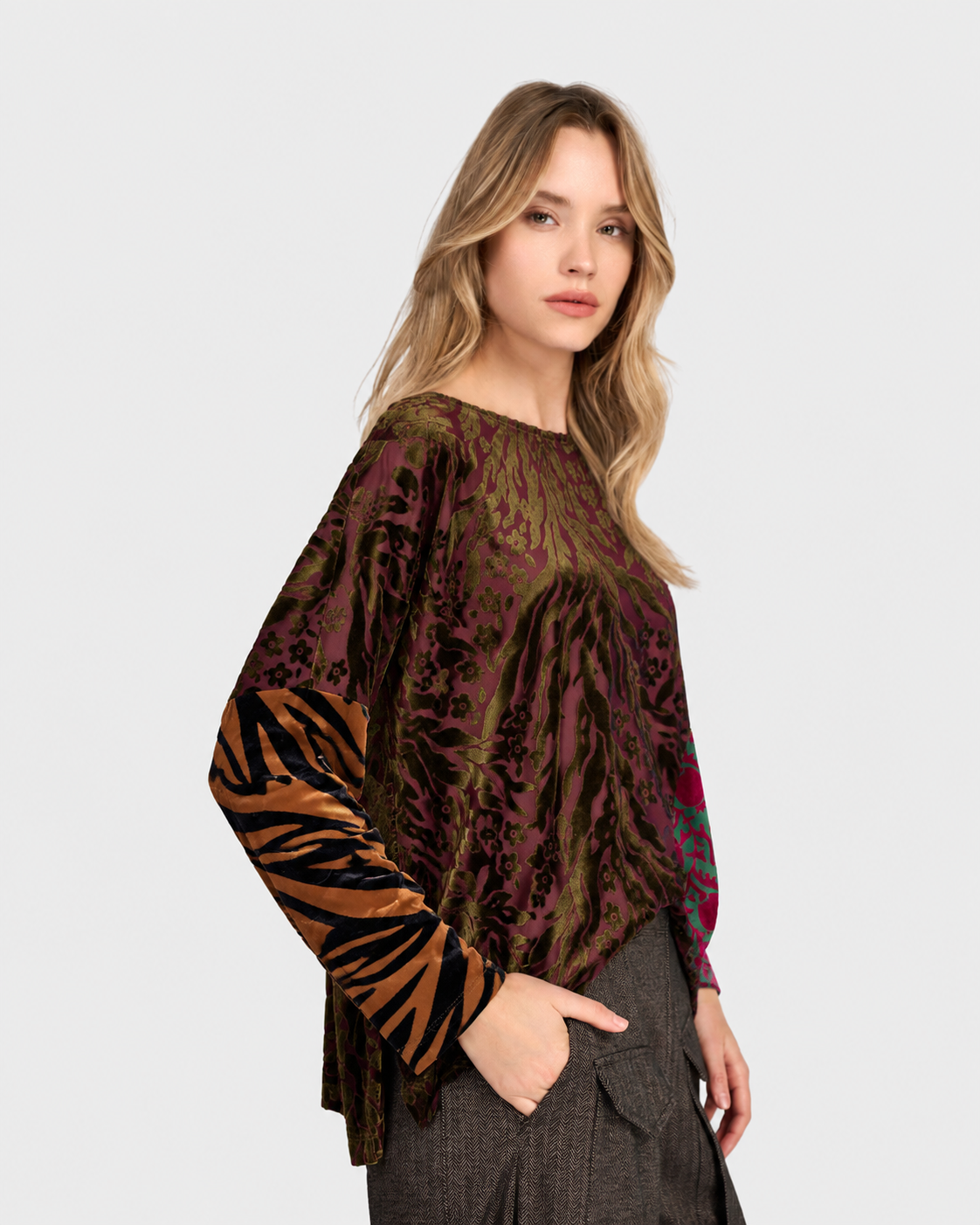 Alembika Cut Velvet Boxy Top