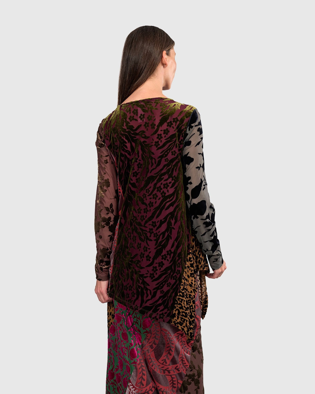 Alembika Cut Velvet Asymmetric Top