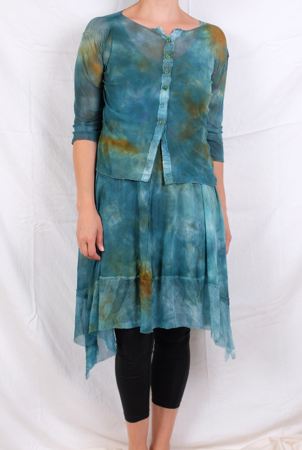 Robin Kaplan Mesh Tunic with Chiffon Trim (Two Colors)
