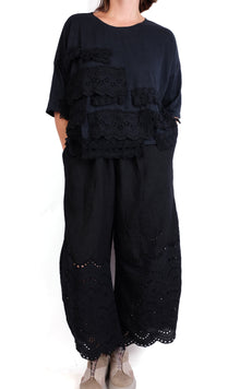  Krista Larson Crop Bridgerton Shirt in Black