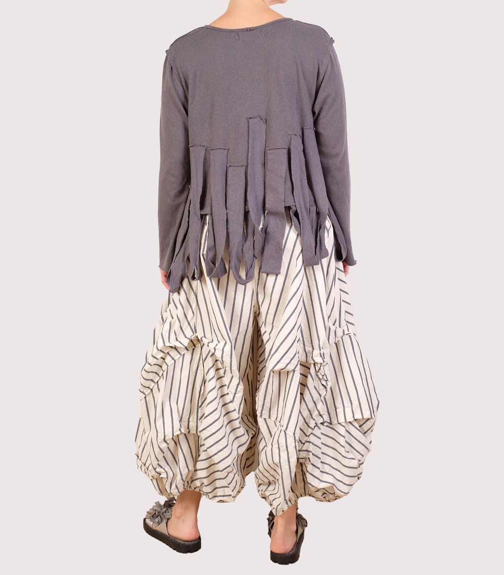 Bodil Graphite Linen Knit Top