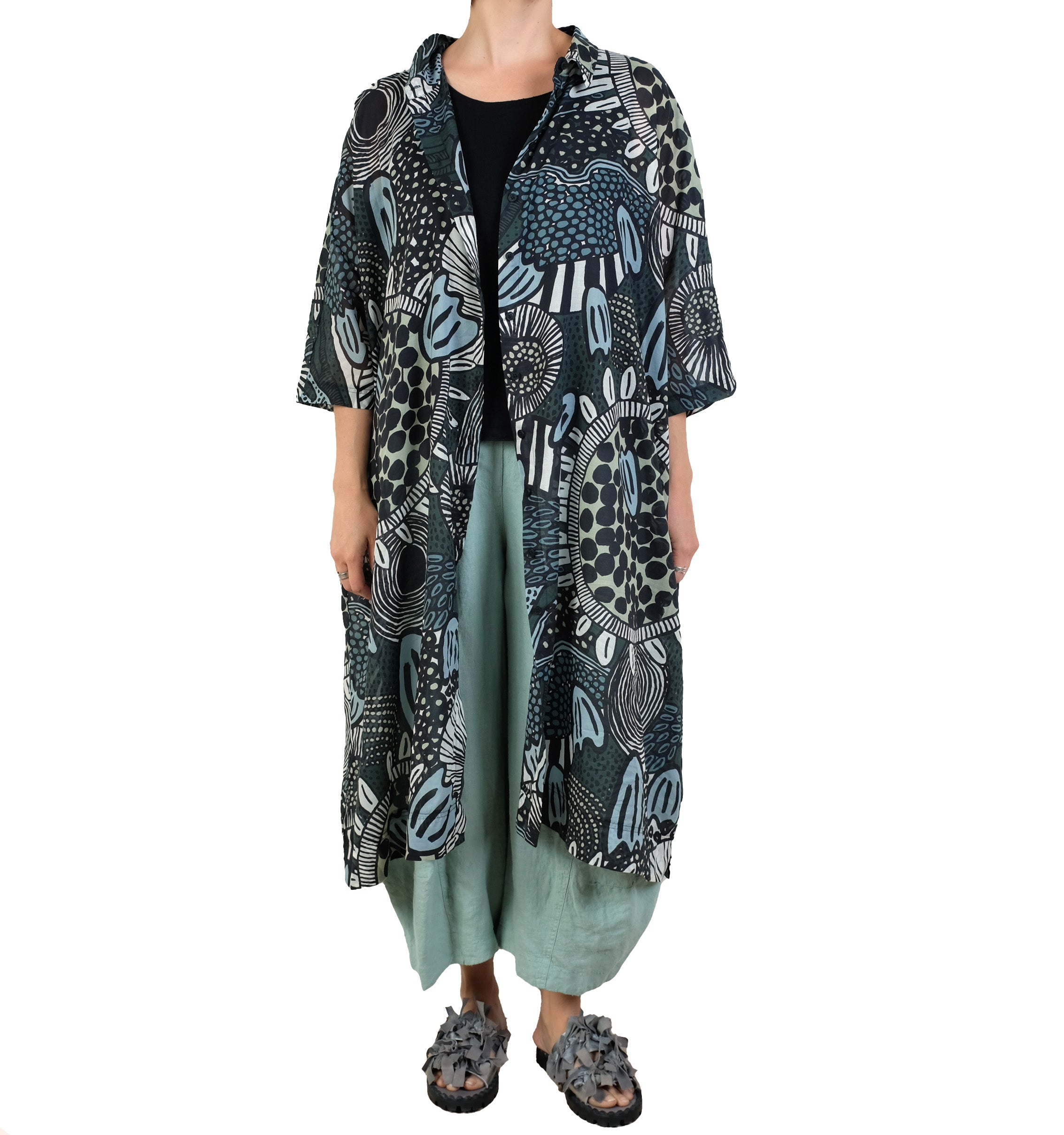 Rundholz Black Label Printed Button Up Dress/Duster