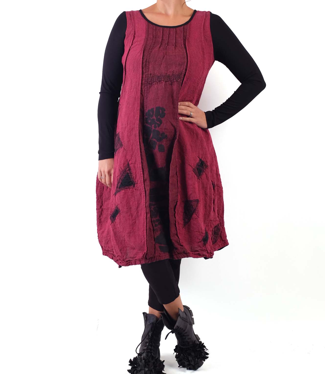 Mara Gibbucci Red Linen Dress