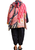 Mieko Mintz Puzzle Kantha Hoodie Poncho