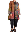Mieko Mintz Vintage Silk Kantha Kimono Long Jacket