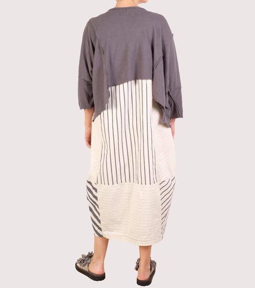 Bodil Graphite Linen Knit Crop Jacket
