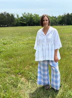 Krista Larson Agnes Pants in Plaid Linen