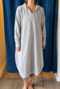 Bodil Sweatshirt Hooded Dress in Gray Heather (only one size small available)