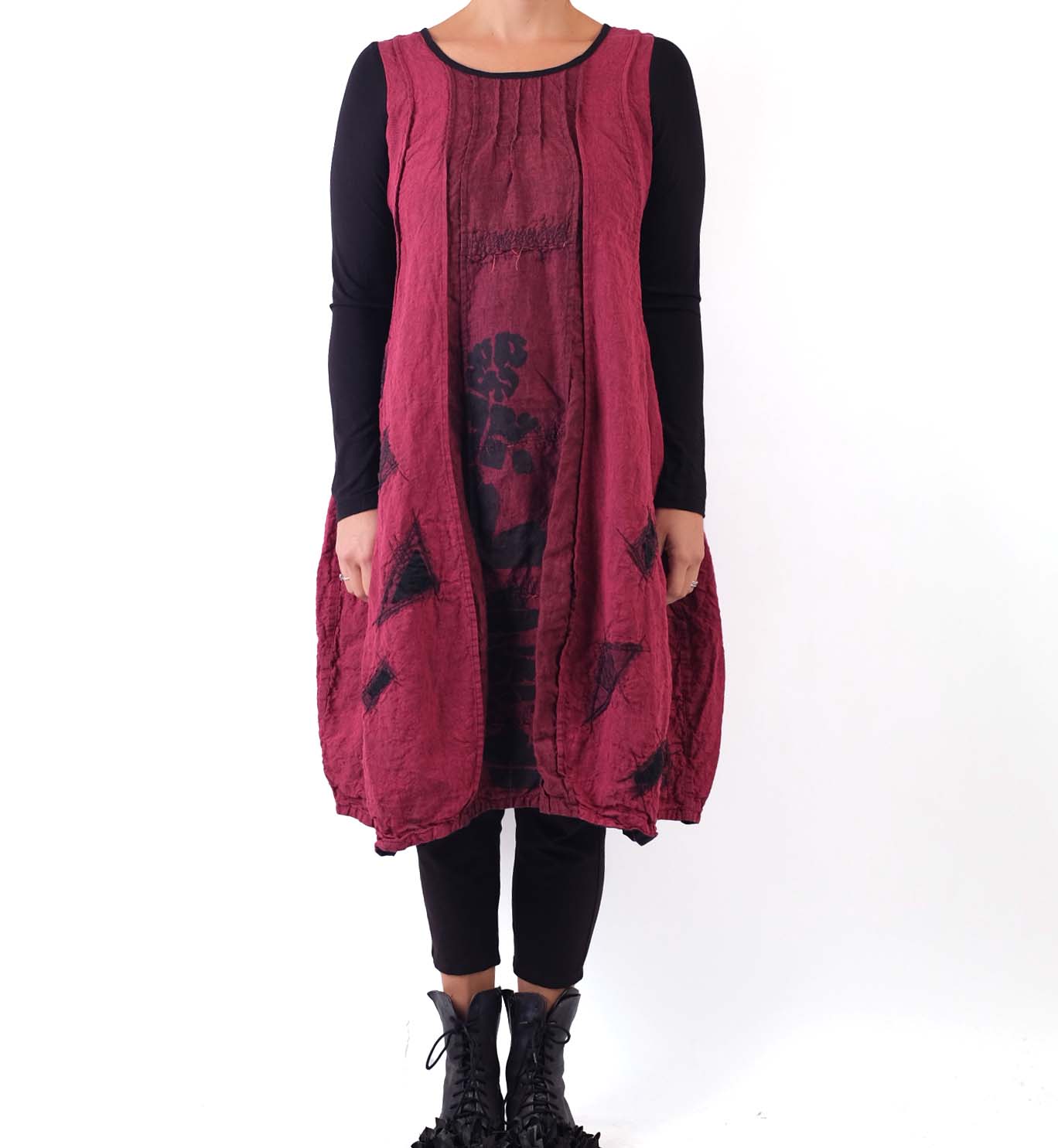 Mara Gibbucci Red Linen Dress