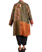 Mieko Mintz Vintage Silk Kantha Kimono Long Jacket