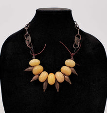  Debe Dohrer Resin Bead Necklace with Coins and Brass Pendants