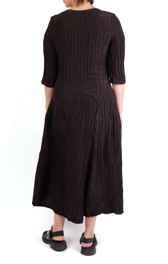 Grizas Faded Black Silk 3/4 Sleeve Dress