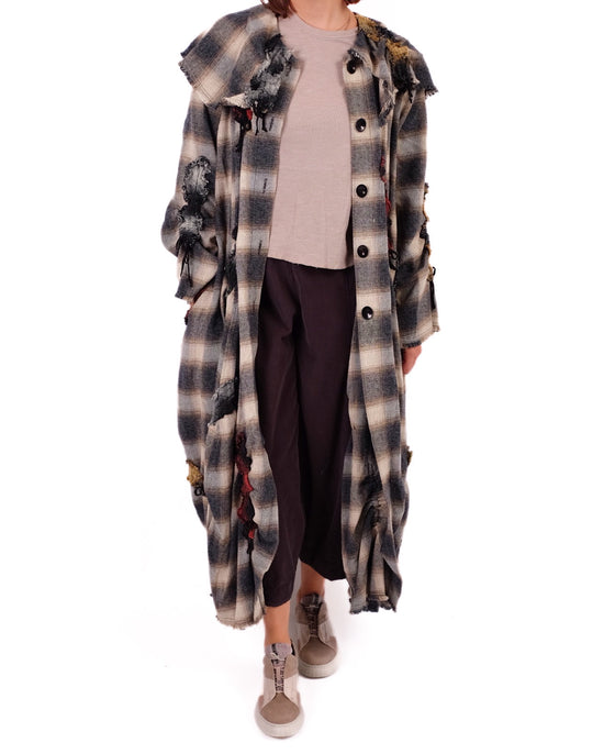 Bodil Coat in Taupe Plaid