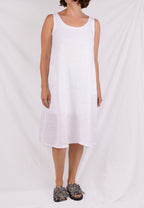 Cutloose ALine Tank Dress in White Hanky Linen
