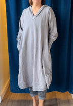 Bodil Sweatshirt Hooded Dress in Mist