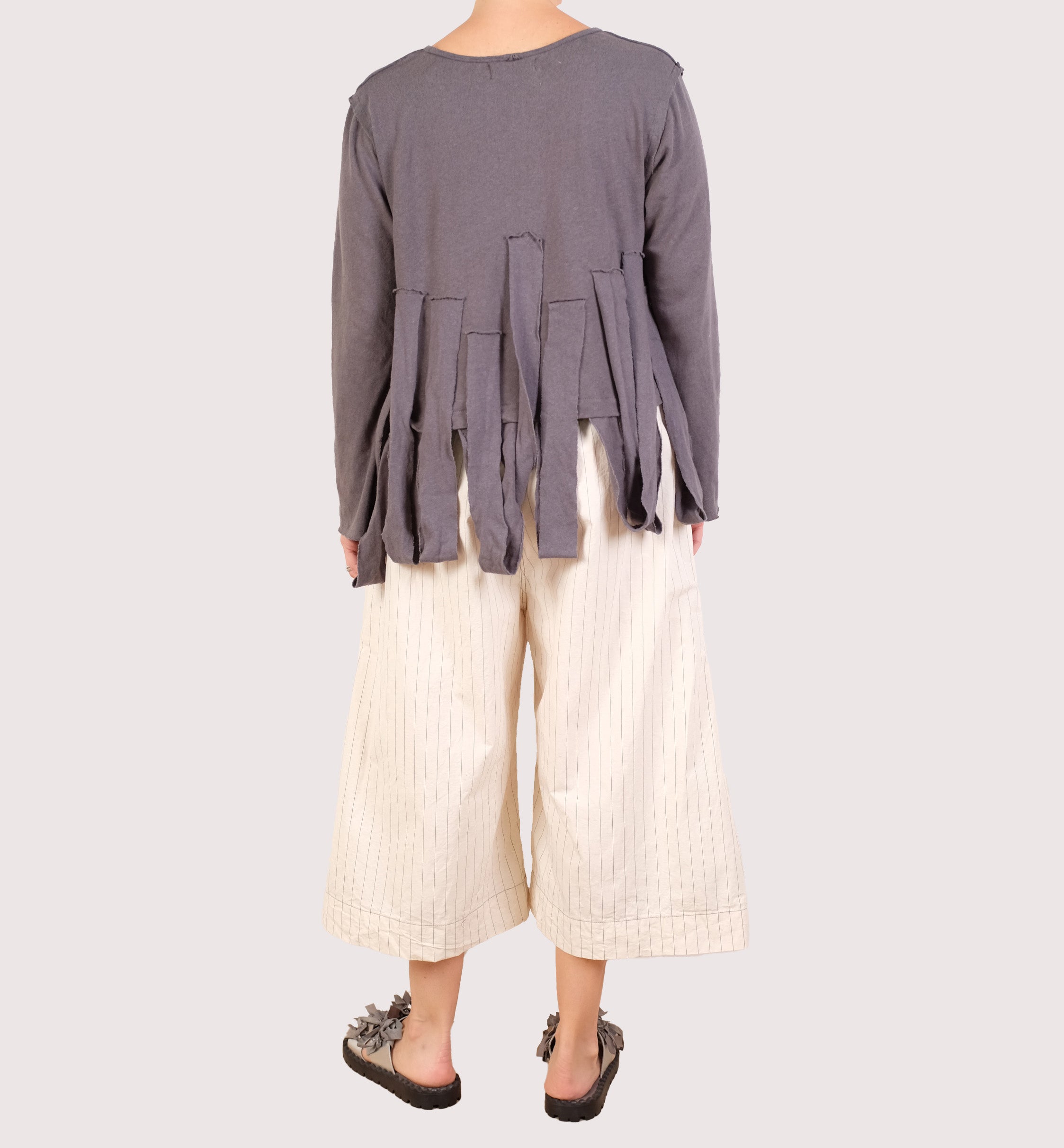 Bodil Graphite Linen Knit Top