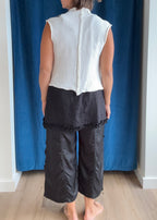 Paper Temples Pocket Pant in Black Rayon