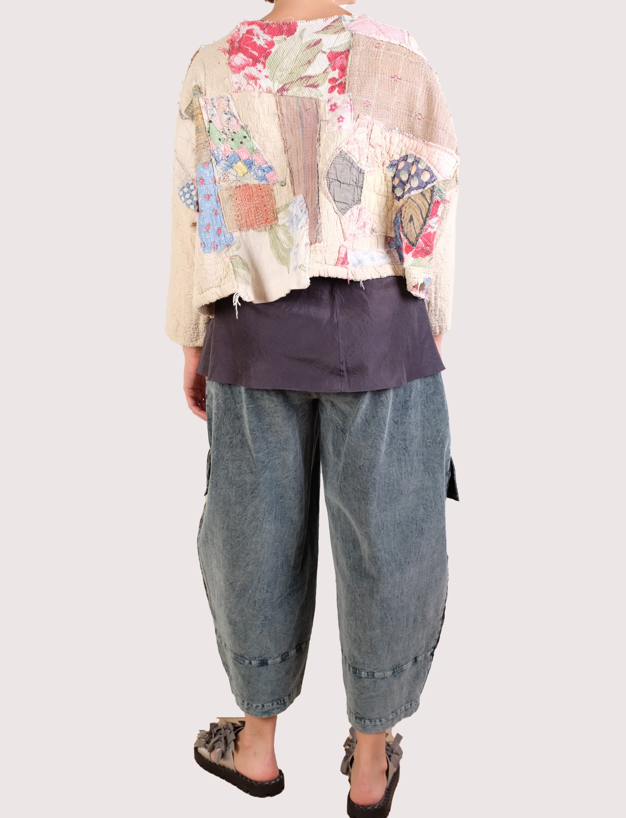 KQ Vintage Quilt Patchwork Crop Topper