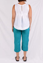 Cutloose Hi-Low Tank in White Hanky Linen