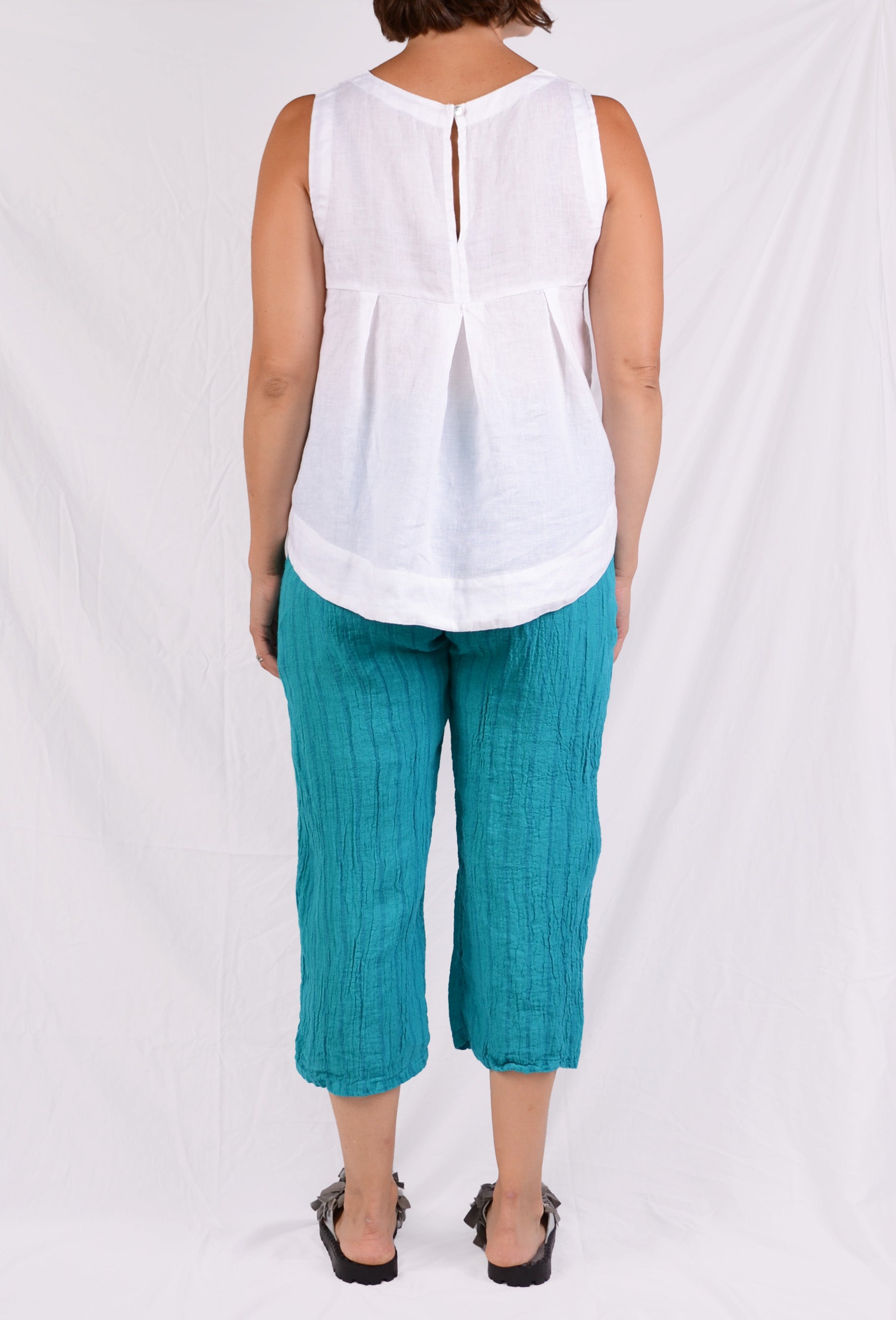 Cutloose Hi-Low Tank in White Hanky Linen