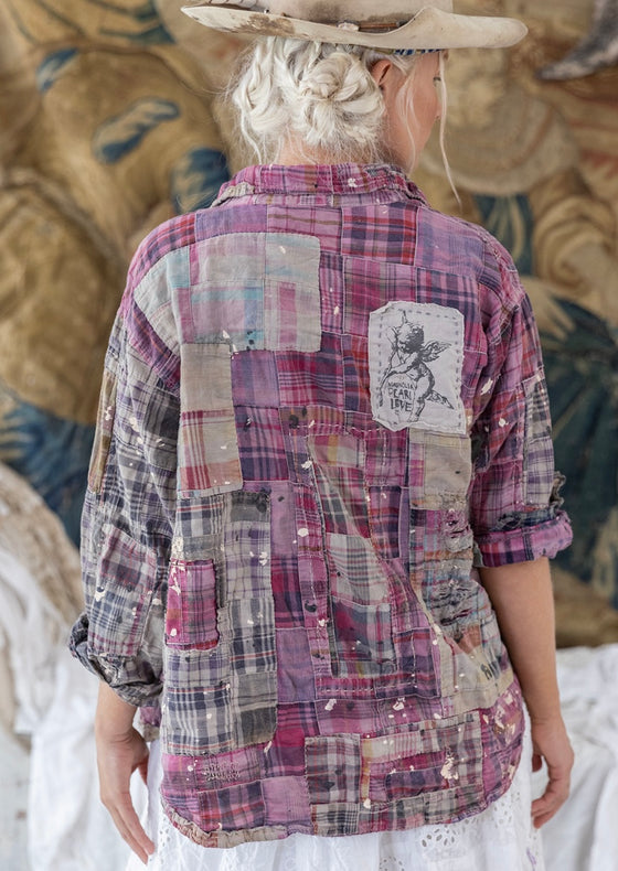 Magnolia Pearl Patchwork Kelly Western Shirt in Madras Pink