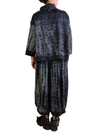Mieko Mintz Tie Dye Vintage Silk Kantha Cowl Pullover in Black