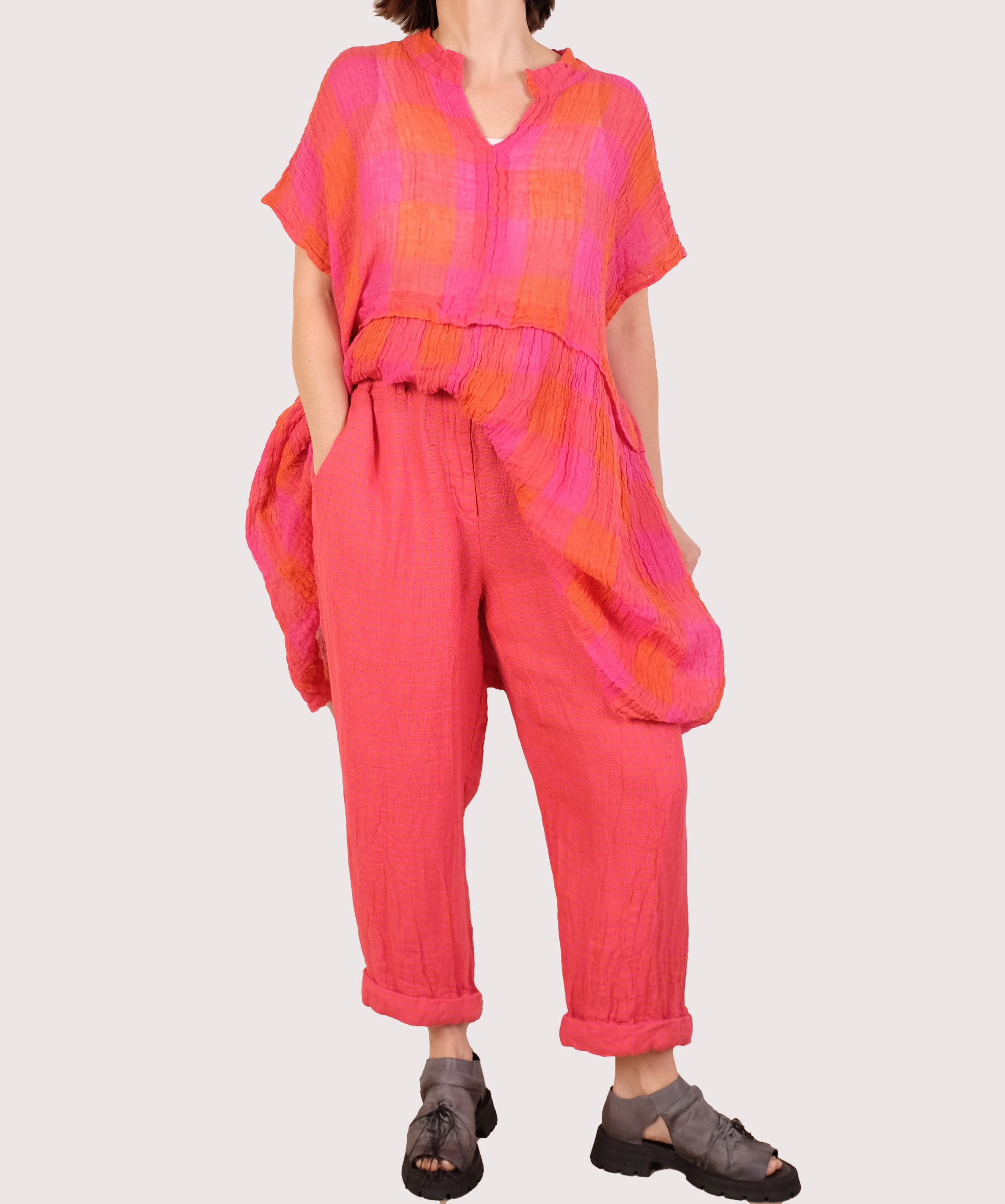 Grizas Linen Check Trousers